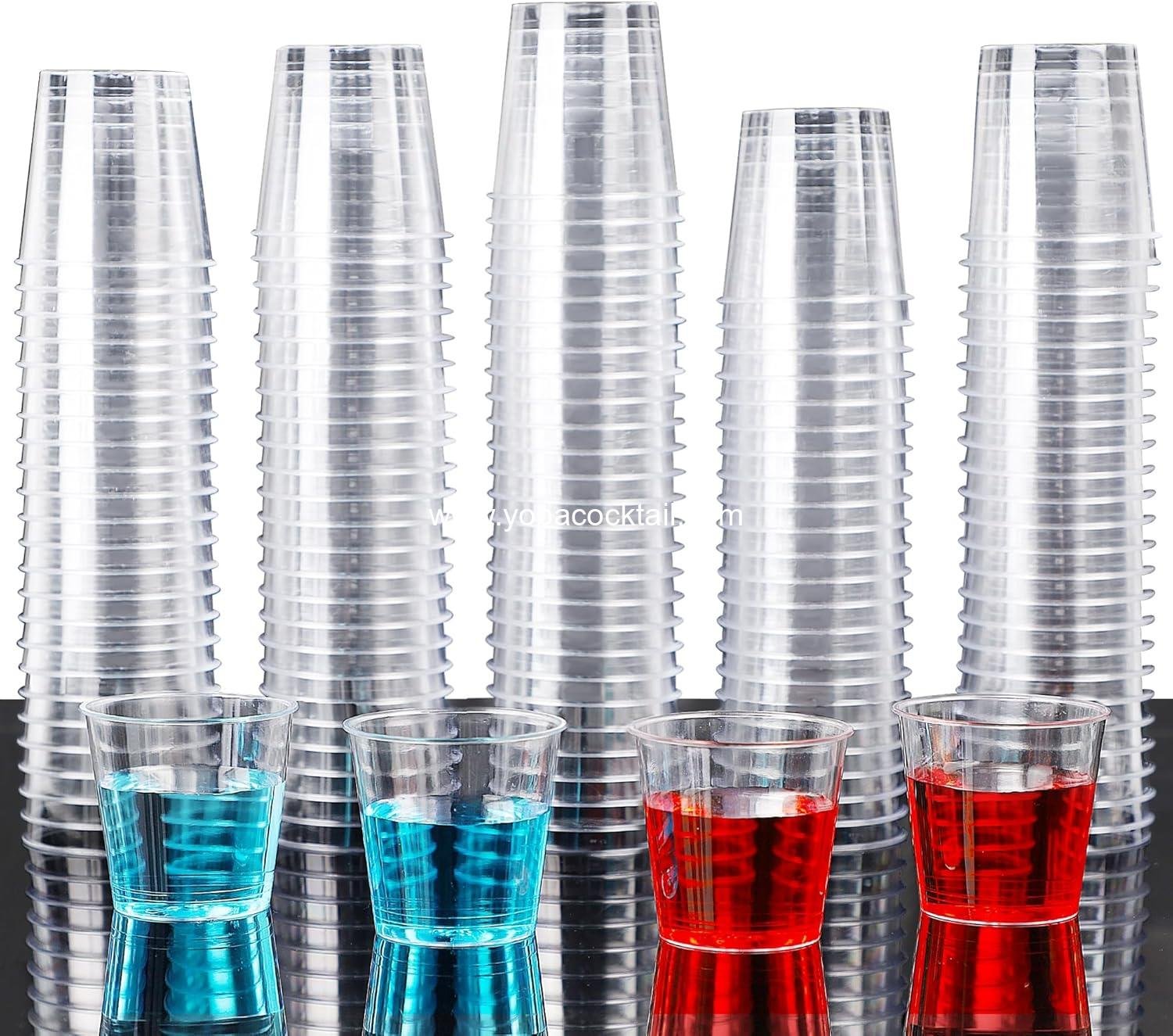 Wholesale 500 1 oz Clear Plastic Disposable Mini Cups Sauce Sample Tasting Jello Shots Pudding factory