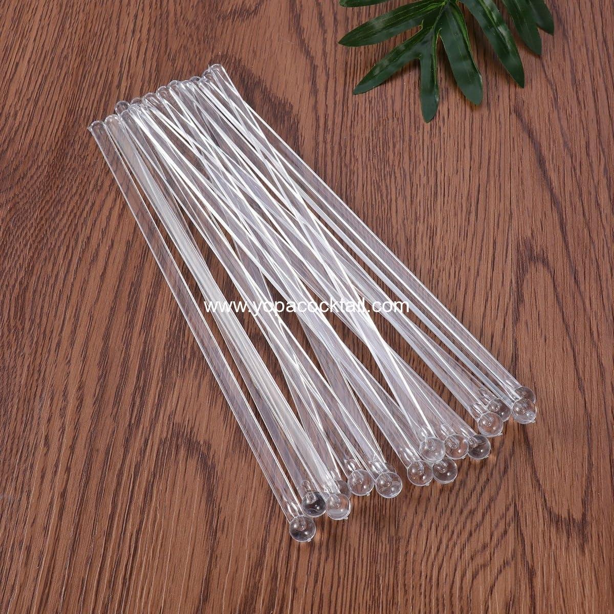 Wholesale 7 Inch Cocktail Swizzle Sticks Clear Plastic Stirrers 100 Count Round Ball Top Drink Stirrers Beverage Coffee Whiskey Manufacturer