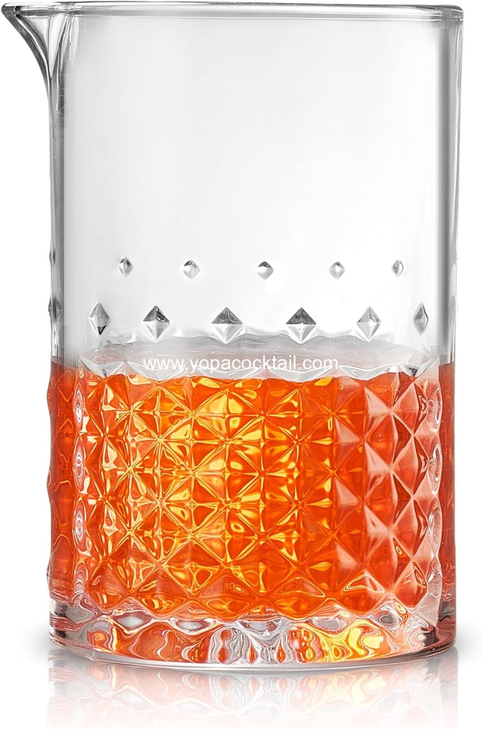 Wholesale Crystal Cocktail Mixing Glass 22oz 650ml Seamless Durable Barware Glassware manufacturer