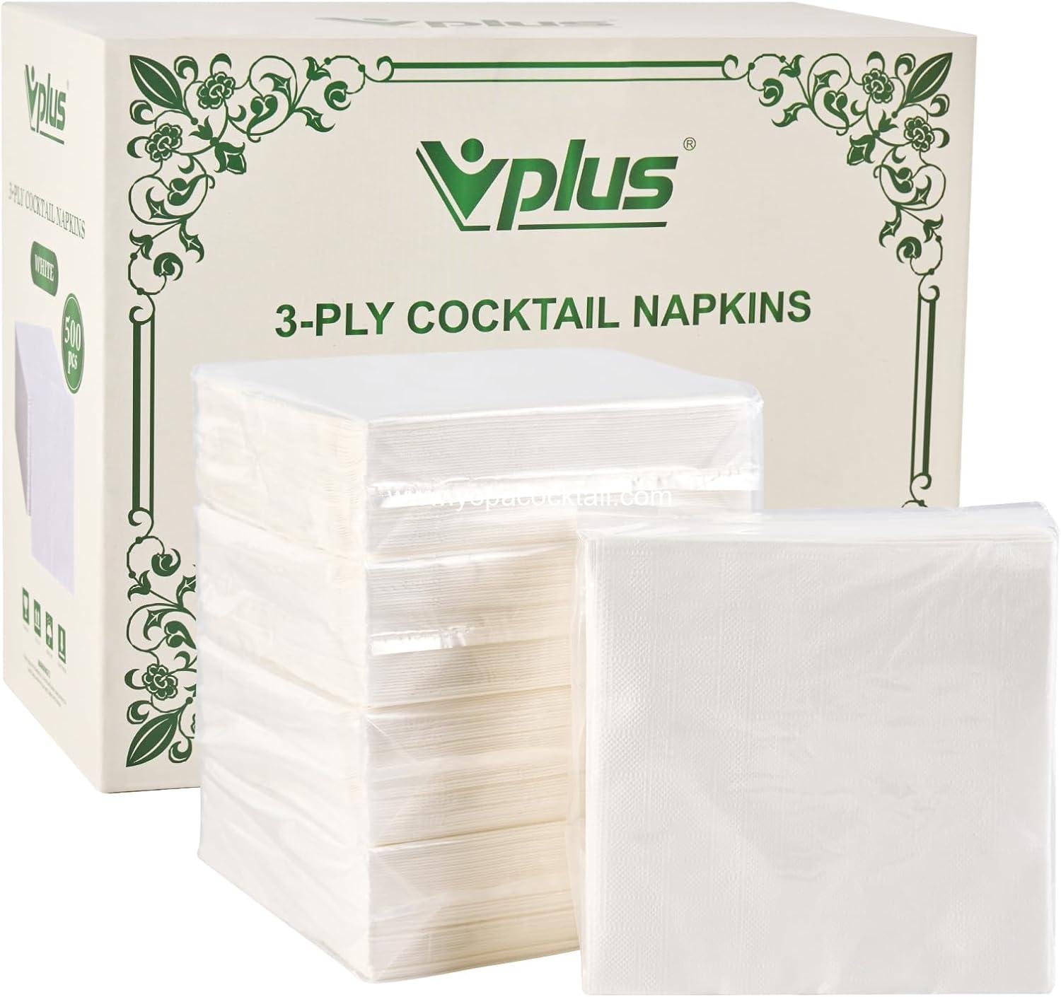 Wholesale White 3-Ply Cocktail Napkins 500 Pack Disposable Beverage Square Paper for Restaurants Events Bars Weddings Baby Showers Daily Use supplier